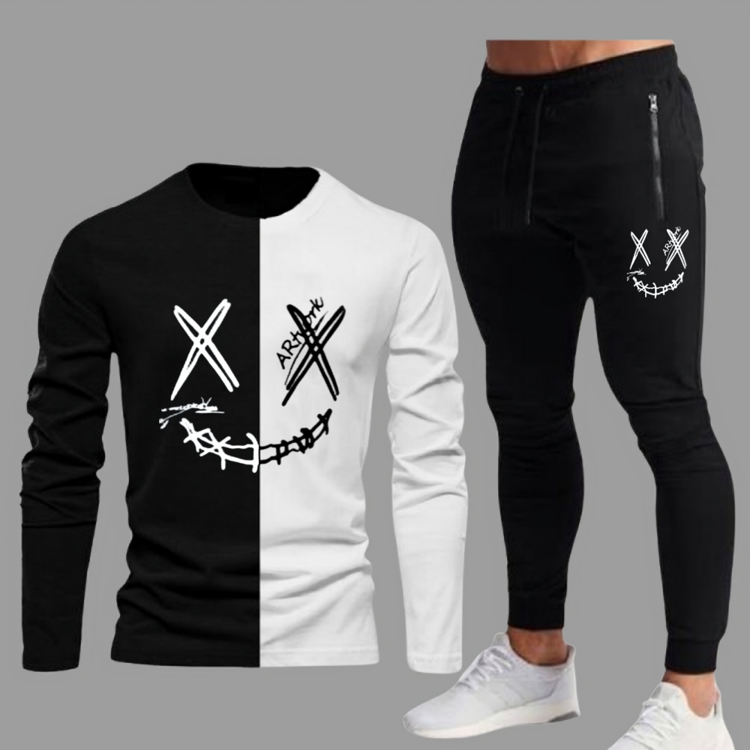 New Arrival Marshmallow Printed Summer Collection Tracksuit For Men | Full Sleeves Tshirt & Trouser Tracksuit For Men