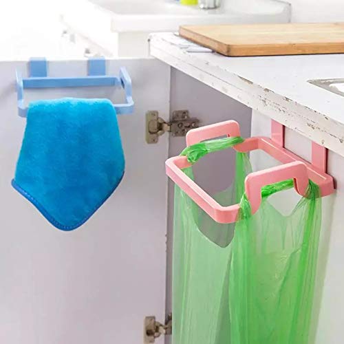 Kitchen Plastic Garbage Bag Rack Holder Cupboard Door Back Hanging Trash Rubbish Bag Storage Shelf Tools