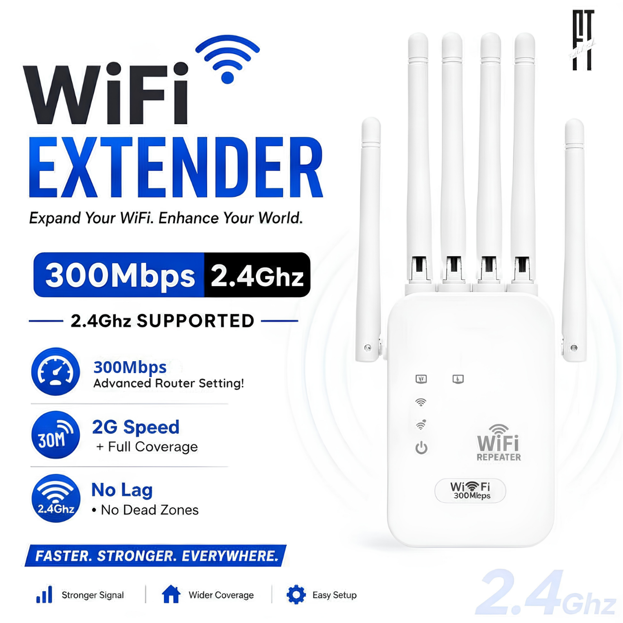 Wireless Fastest WiFi Extender 6Antennas 1200/300Mbps 2.4Ghz Network Expander Range Extender 802.11N/B/G Wireless WiFi Booster Repetidor