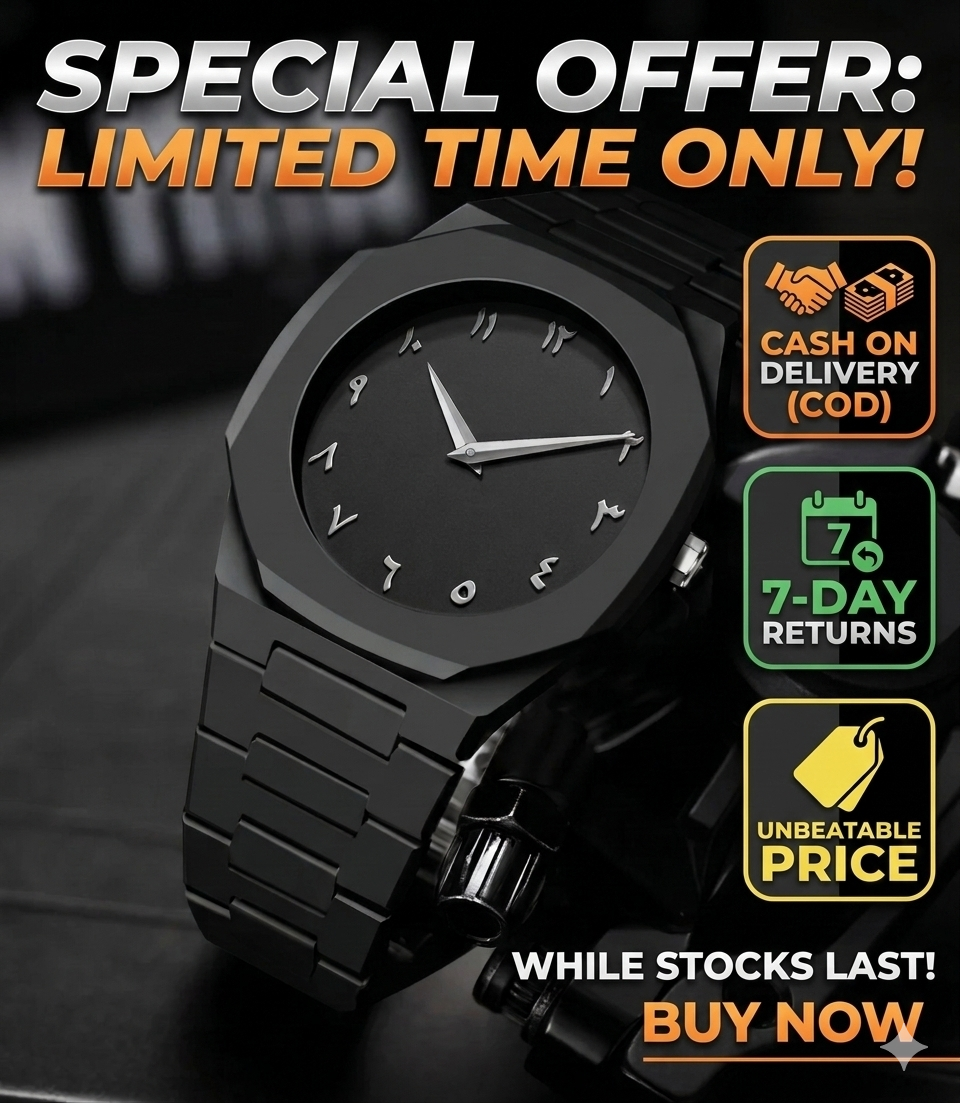 Aura Watch for Men Original Black - Arabic Numerals Dial Watch - Luxury Aura Watches - Aura Watch for Boys Stylish - New White Dial Aura Watch - Aura Watch Arabic Original - Fashion Gents Watch - Aura Watch with Comfortable Strap - Arabic Number Watch
