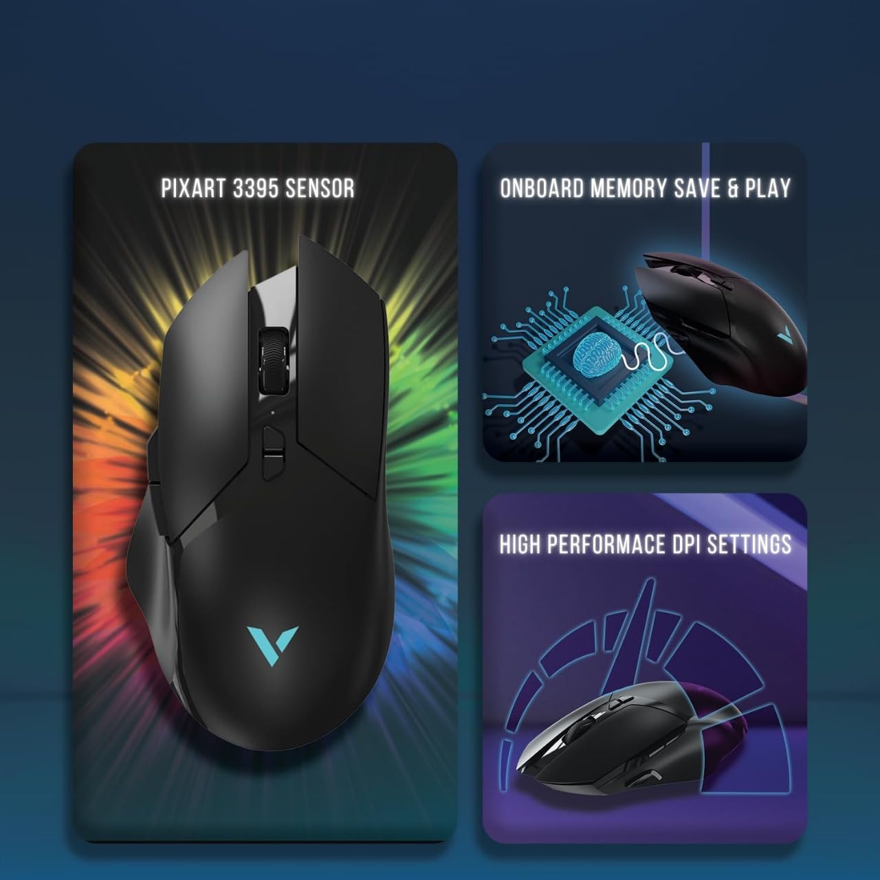 RAPOO V30L Wired & Wireless Lightweight RGB Gaming Mouse 12000 Dpi 9 Programmable Buttons 15 c5c13c54ee623063e7d479c174f614e9