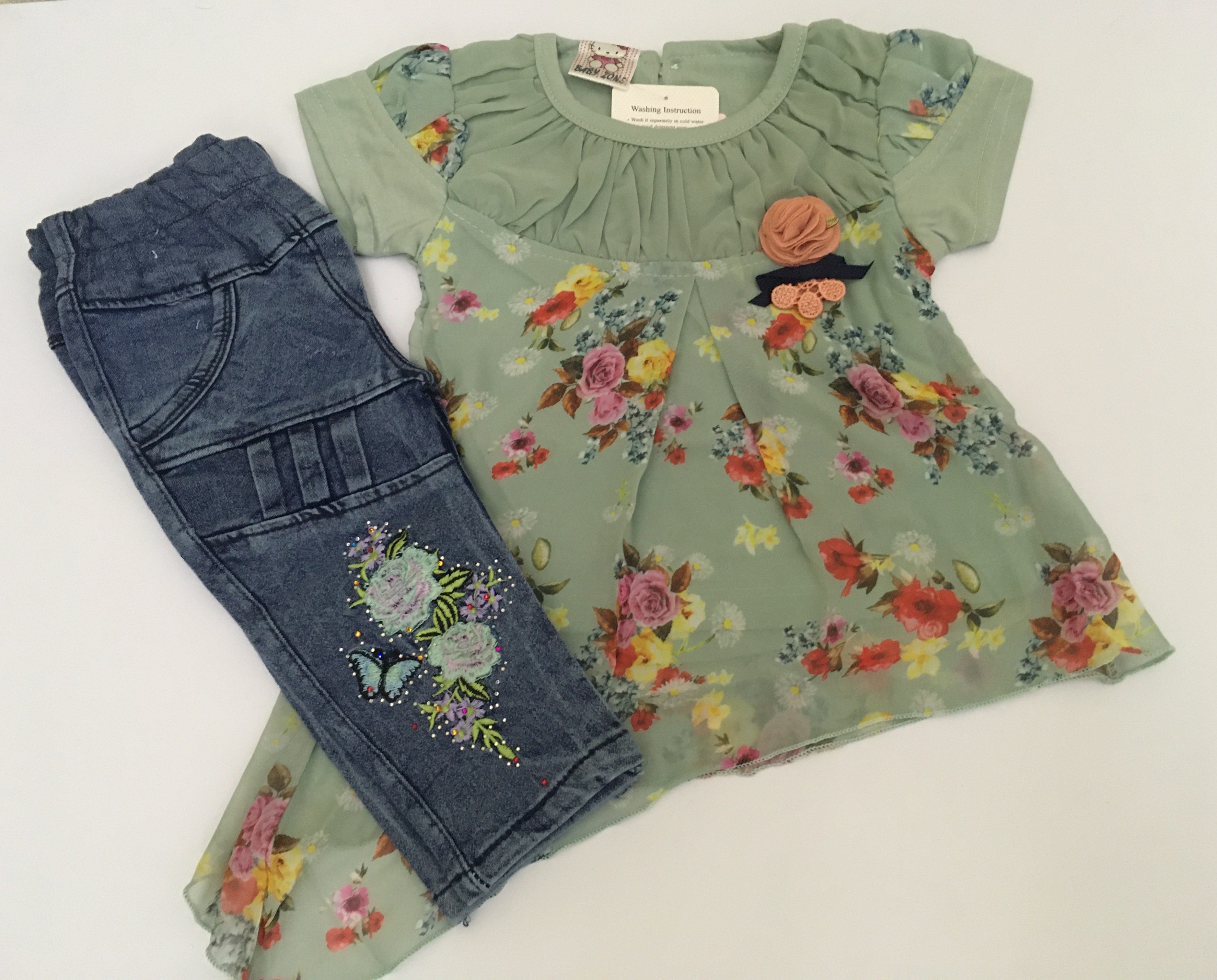 jeans baby frock