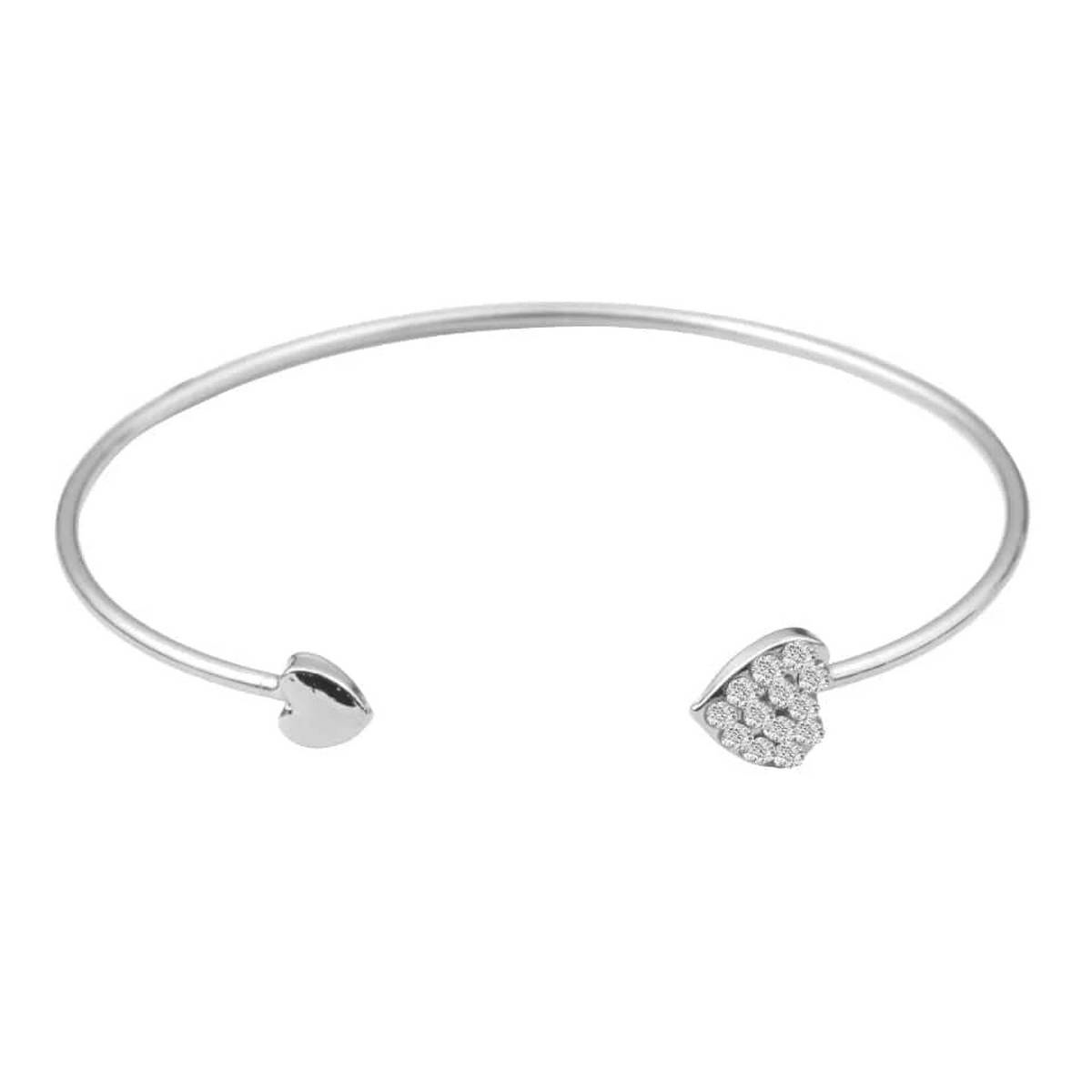Girls Simple Style Gold Tone Love Heart Bangle Cuff Bracelet Trendy Fashion Women