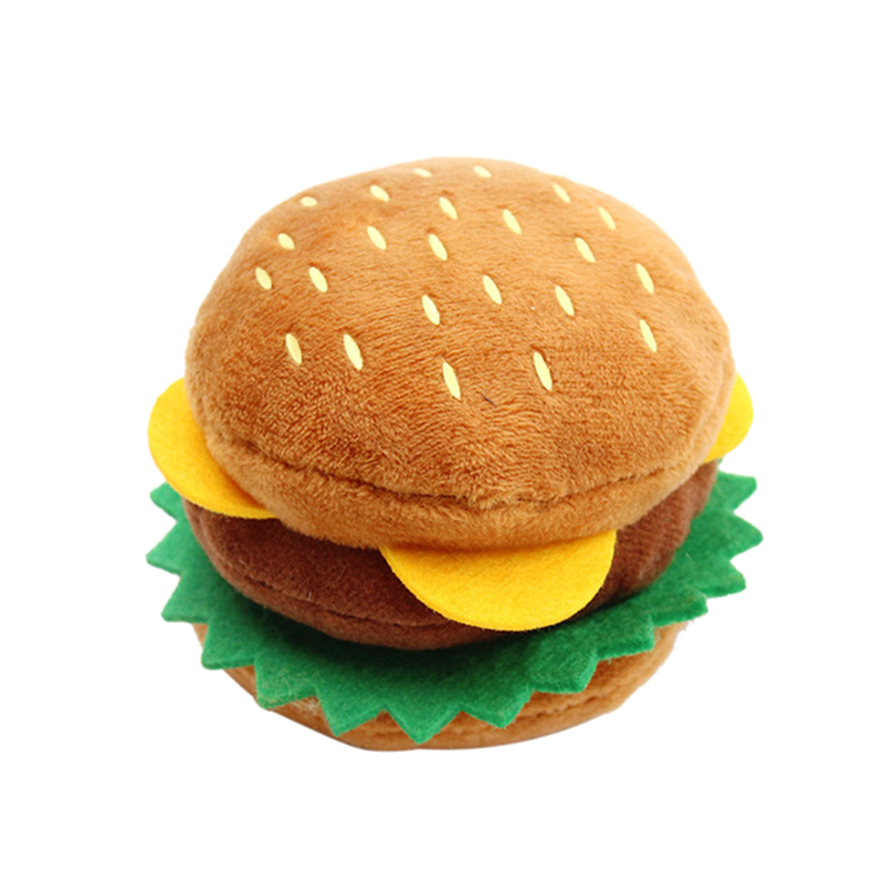 plush cheeseburger dog toy