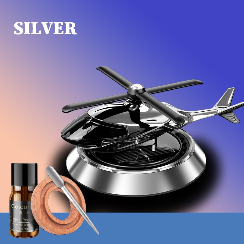 Car Air Freshener Perfume Solar Power | Car Dashboard Helicopter With Refill Perfume