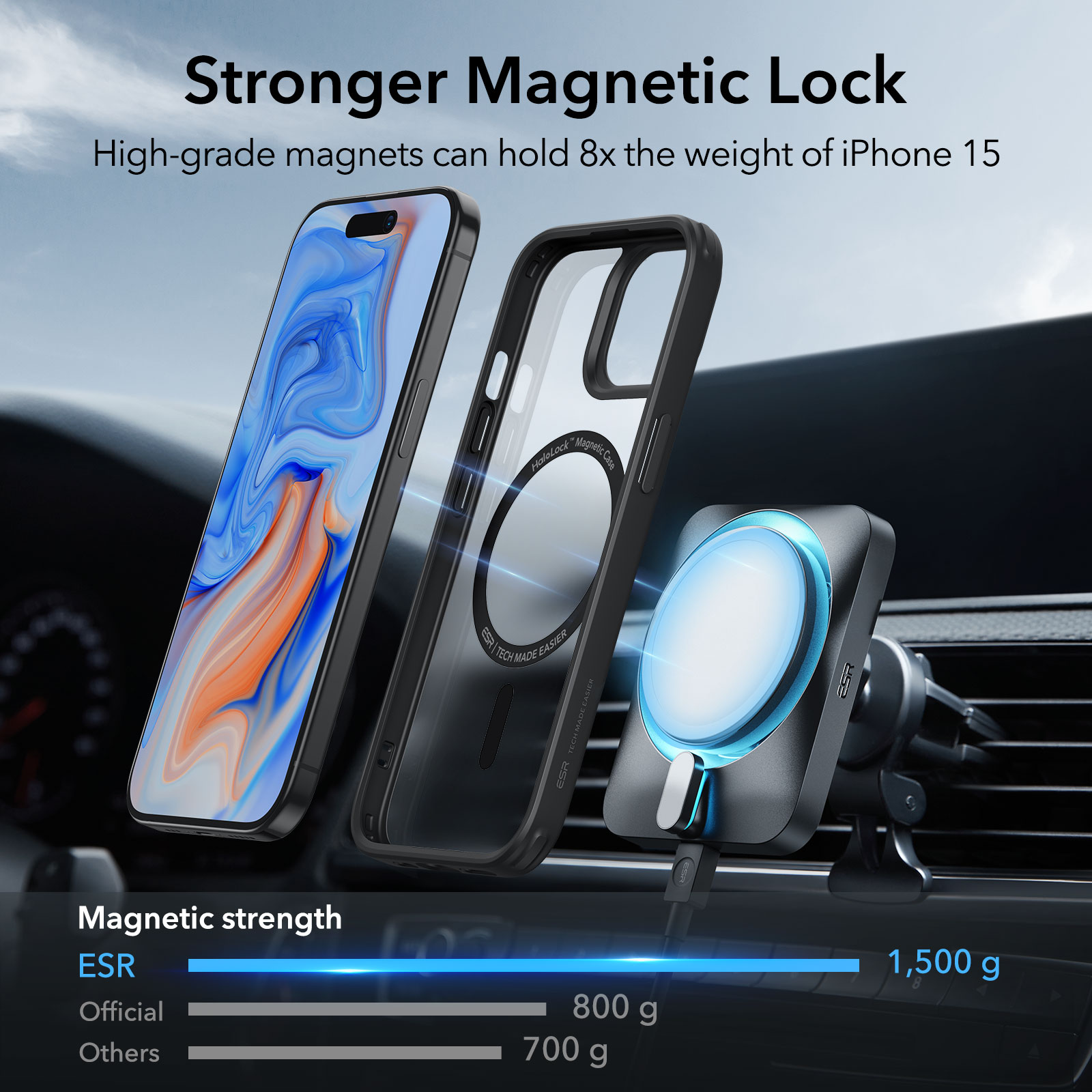 ESR iPhone 15 Pro Max Classic Hybrid Case (HaloLock) with military-grade protection and full MagSafe compatibililty 32 c5d283ed30b73019af7852c4a745c8b1