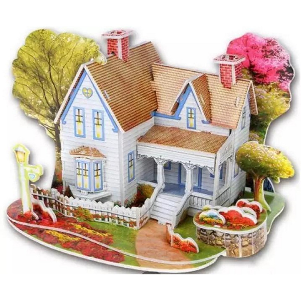 3D Puzzle Jigsaw Paper Model |3D House Building Puzzle | Learning Educational Toys For Children | Kid Gift 3D DIY Puzzle Citadel Model Cartoon House Assembling Toy Kid Early Learning