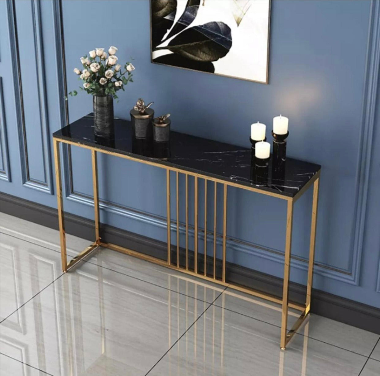 Sky Craft- Luxury Console Table Wrought Iron Living Room Hallway console Table Entry Table console table wooden
