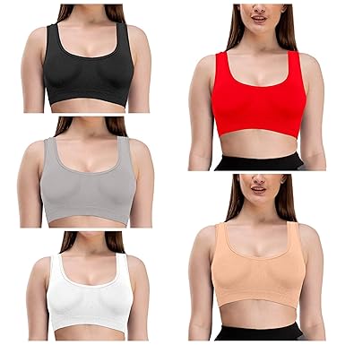 Women's Girls Air Bra Sports Bra Stretchable Non-Padded (Free Size, 38 to 42)