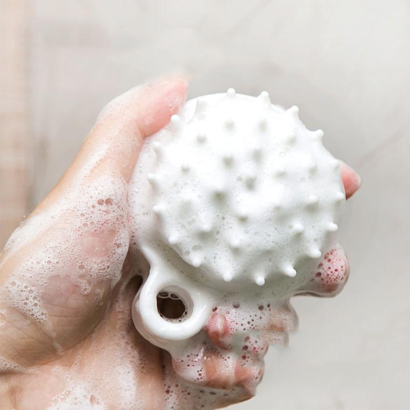 Shampoo Massager Brush Scalp Hair Scrubber with Soft Silicone Bristles For All Type Of Hairs Straight Curly Wet Dry For Men Women Children