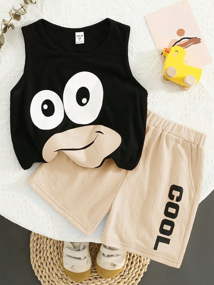 Snado And Short Pants For Baby Girls & Boys Round Neck without Sleeves Sandos Clothes Sets Dresses Outfit