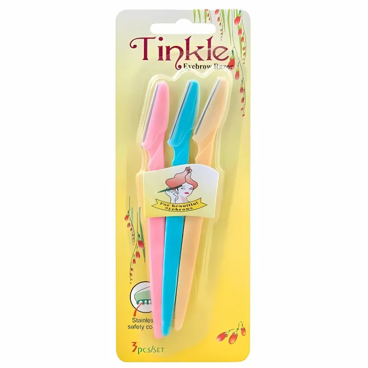Tinkle Eyebrow Razors Pack of 3 – Facial Hair Remover for Women, Dermaplaning & Face Shaving Tool