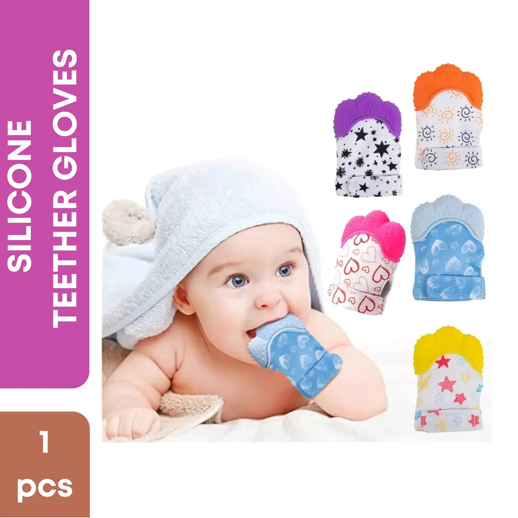 Newborn Baby Silicone Mitts Teething Mitten Cartoon Shaped Glove Soft Food Grade Toddler Baby Teether Toys Baby Chew Toy Gift