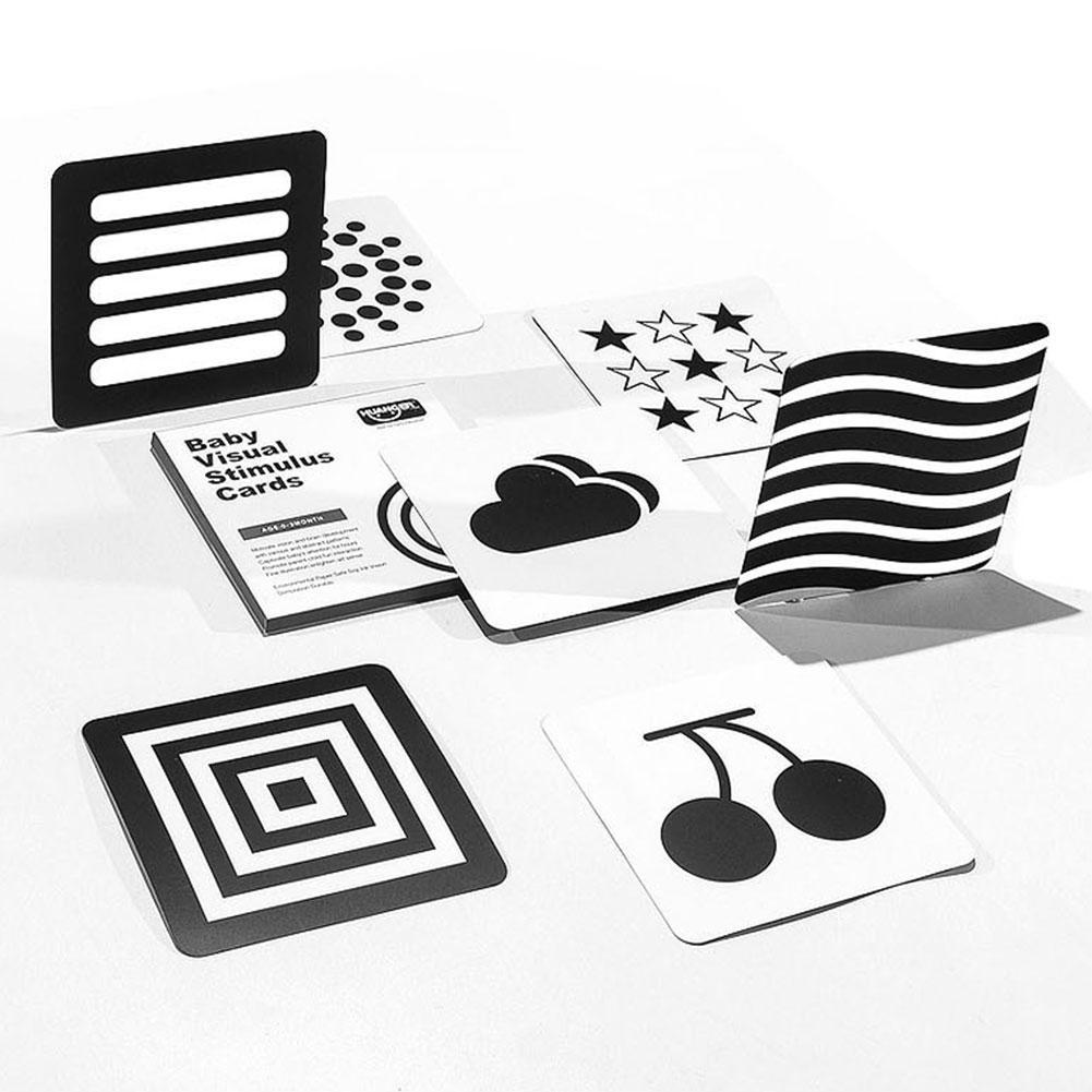 Baby Visual Stimulation Cards 0-12 Months | Montessori High Contrast Flash Cards | Newborn Vision Development & Early Learning Toy | Black & White Sensory Cards | Educational Gift for Babies