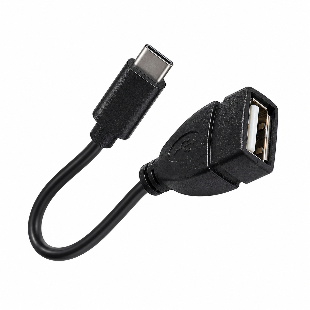 USB Type-C OTG Adapter Cable | USB-C Male to USB-A Female Converter | OTG Data Sync & USB Flash Drive Support | Keyboard, Mouse & USB Accessories Compatible | Black