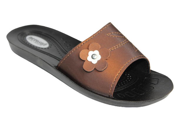 Aerosoft Brown Synthetic Leather Upper & Pu Sole Slides For Women C1215