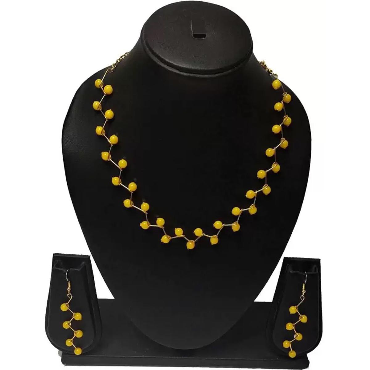 Golden Stone Pearl Zigzag Ladies Necklace For Women - Simple Choker - Ladies Haar - Neckless For Girls - Women Pendants - Wedding Necklace