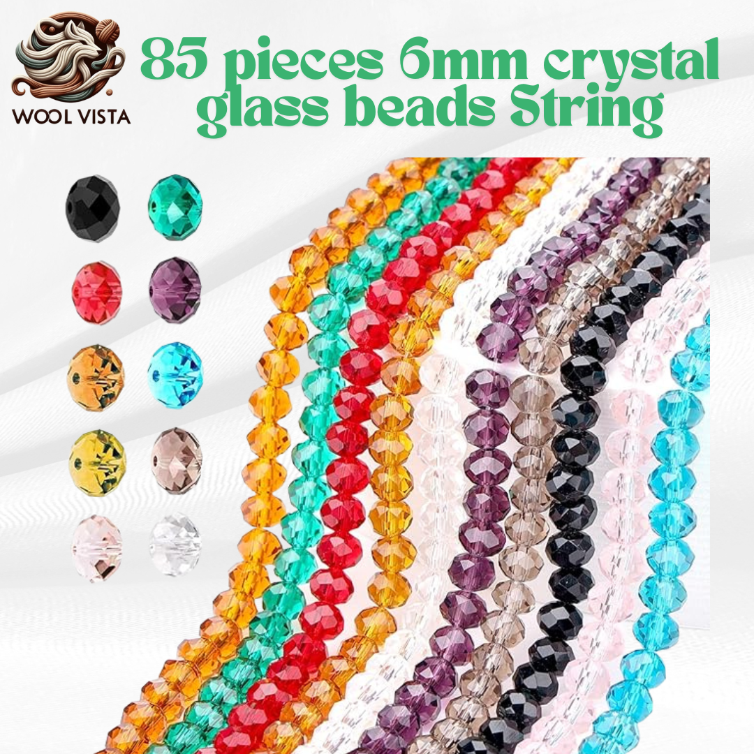 6mm Crystal Beads (80+ Pieces) for DIY Jewelry Making & Clothing Designs – High-Quality AB Crystal Beads | Wool Vista