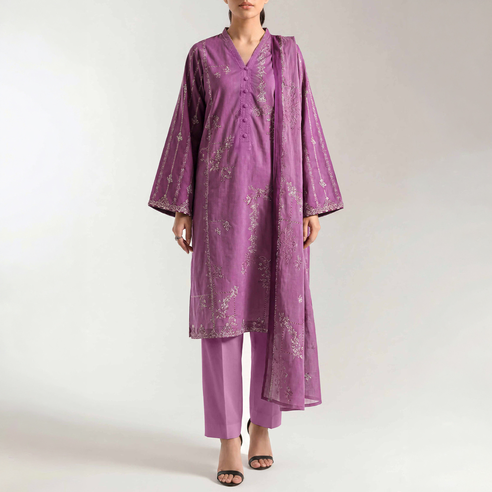 Saya Unstitched Printed Premium Lawn 2 Piece (Shirt/Dupatta) Unstitched Fabric For Women - Suit For Women - Lawn Dupatta - Essential Collection - Summer 2026