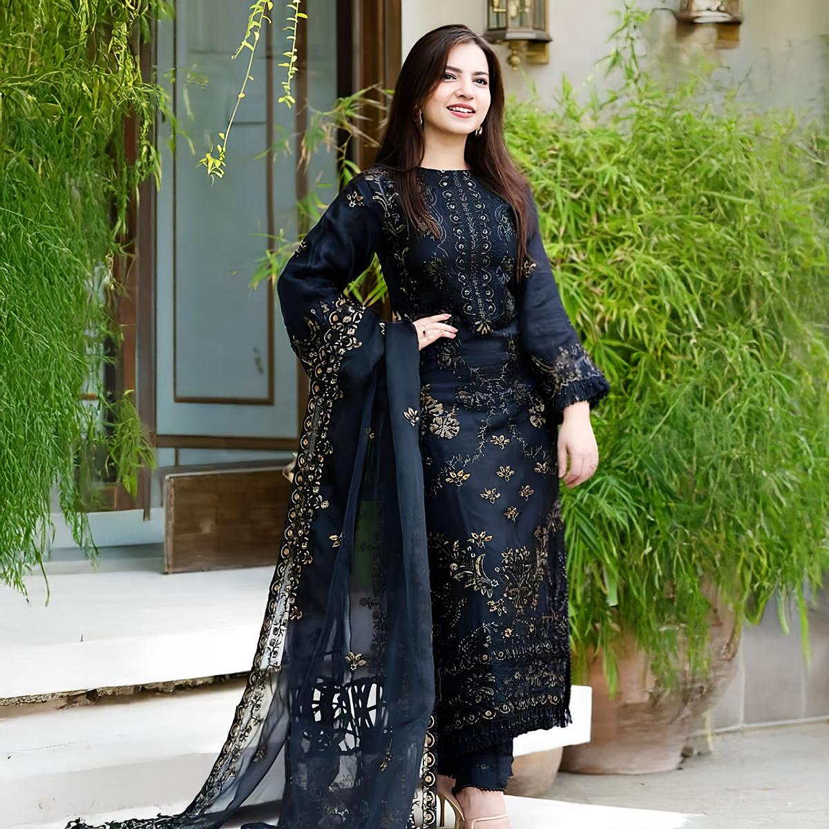 Luxury Chiffon Collection Heavy Embroidered Multicolor SummerDress With Chiffon Embroidered Dupatta SM-20