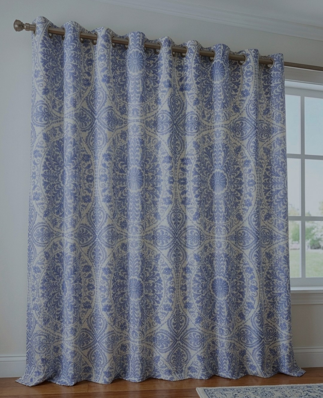 Export Italian Style Cotton Printed Ready Made Curtains For Your Bedroom,window,pardy (1 pc)