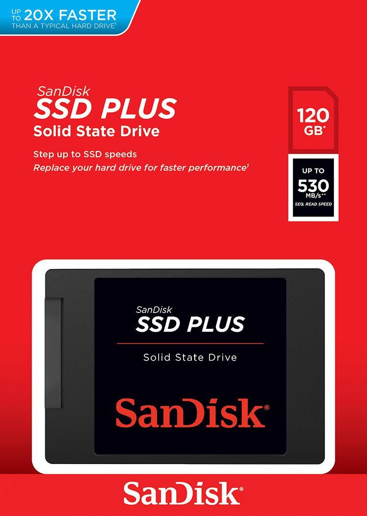 SanDisk SSD PLUS 120GB Internal SSD SATA III Gbps, 2.5 7mm, Up to 530  MB/s