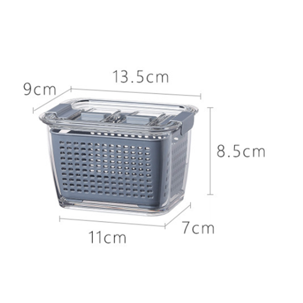 Kitchen Plastic Storage Box Fruit Fresh-Keeping Box Refrigerator Mesh Sieve Storage Organizer Basket Kitchen Tool,S