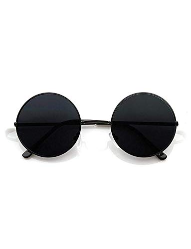 Round Sunglasses Black Frame Black Lens For Man & Woman