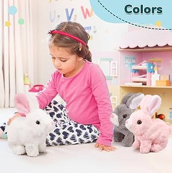 Electric Walking & Jumping Rabbit Plush Toy | Cute Soft Bunny with Sound & Motion | Interactive Musical  Stuff Toy for Kids Boys & Girls