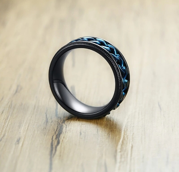NEW BLUE BORDED RING FOR BOYS - HIGHLY QUALITED TITANIUM | Daraz.pk