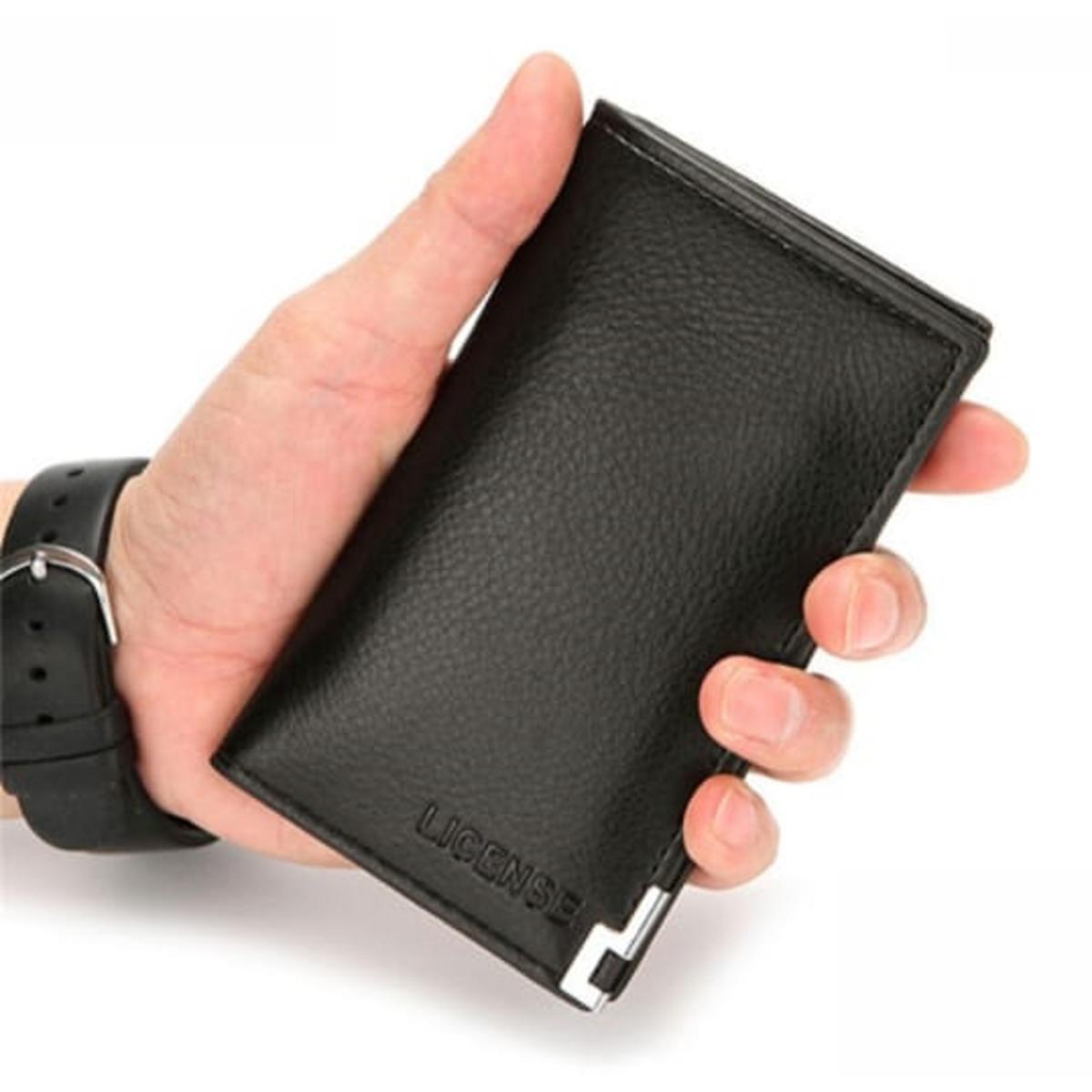 Slim leather violet for boys slim wallet for boys