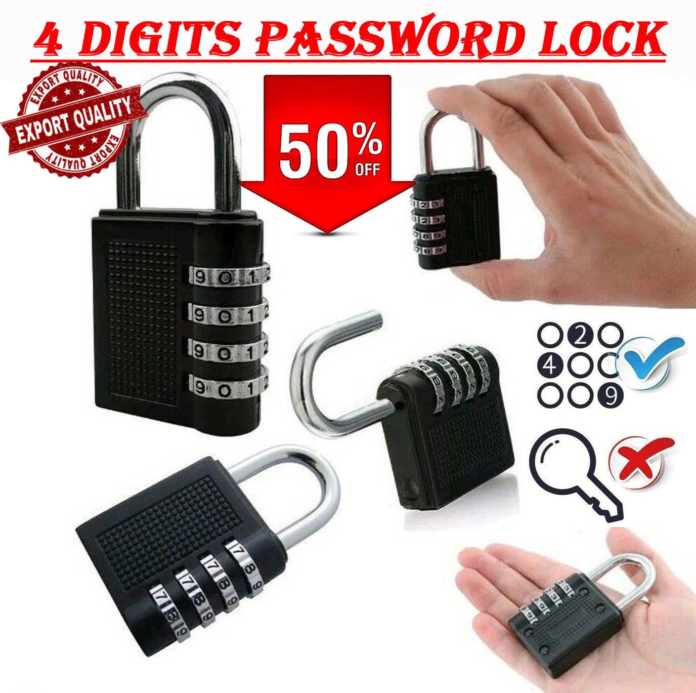 3-Digit Combination Cable Lock | Portable Security For Luggage, Backpacks & Lockers | No Keys Needed
