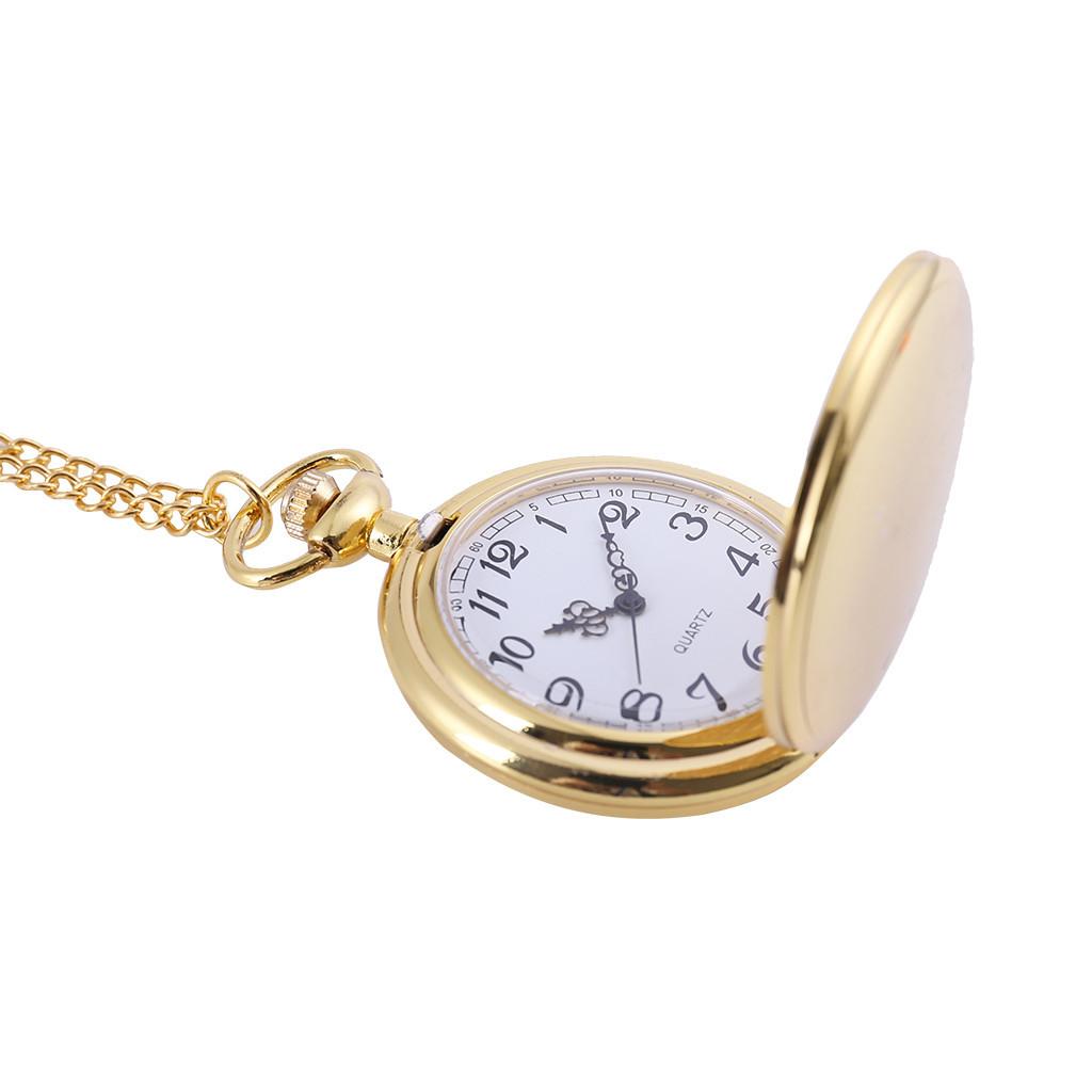 Gold pocket shop watch with chain