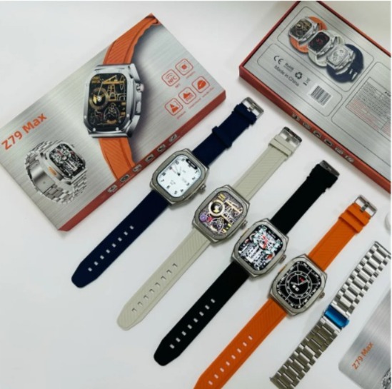 Original Latest 2025 DINOR Z79 Max Armour Smart Watch 2.1" Inches IPS Large Screen Men & Women Bluetooth Call Compass Heart Rate Monitoring Ai Voice Men & Women Sports Smart Watch - Black