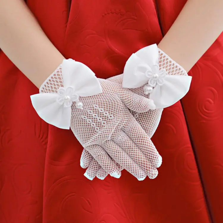 Flower girl deals lace gloves