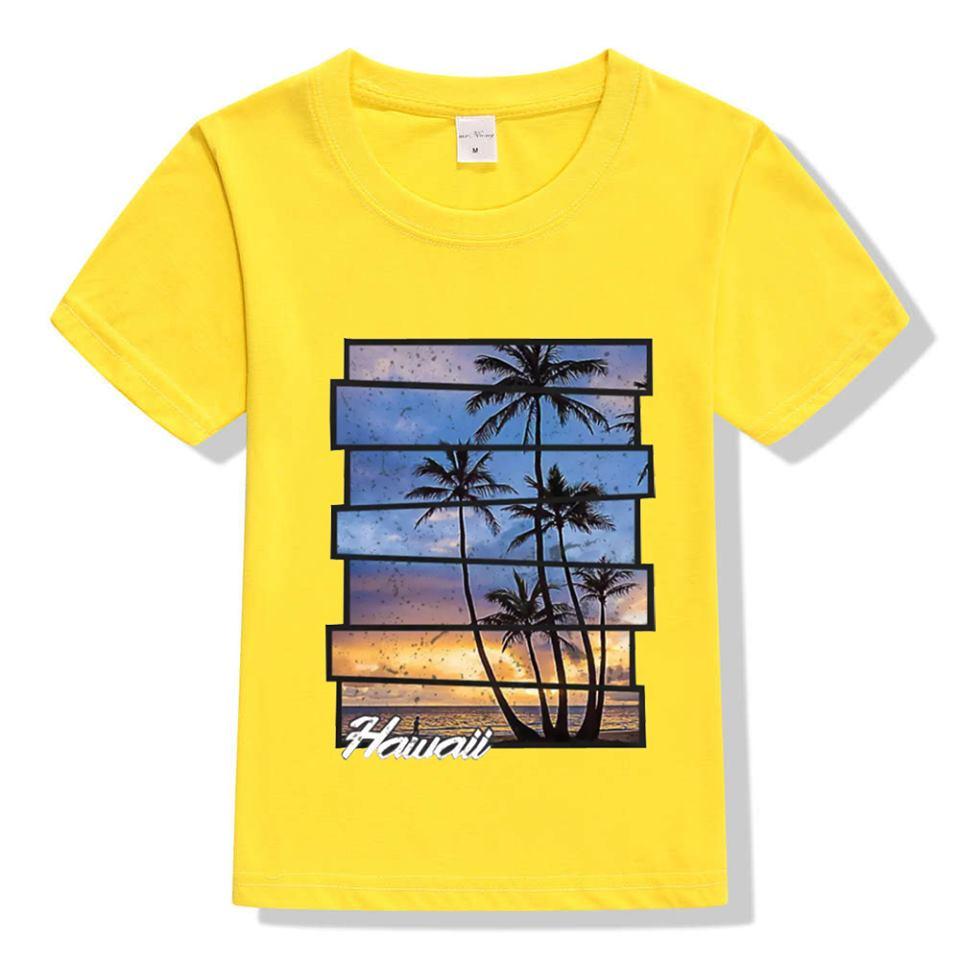 Bindas Collection1 Pc Summer Digital Beach Hawaii Printed Tshirt For Boys / Kids