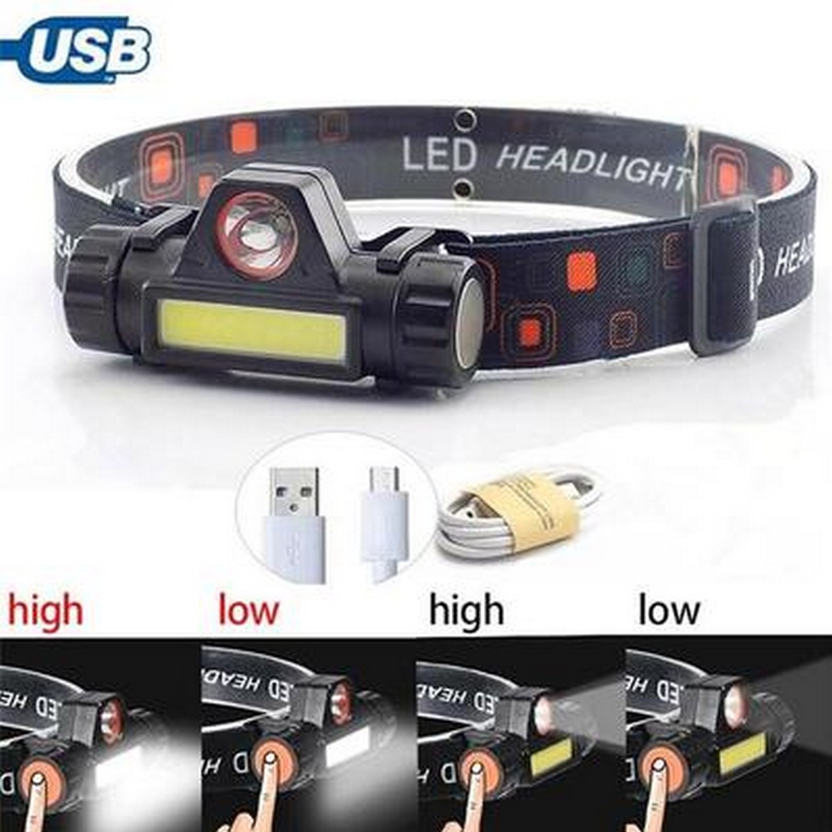 cell operator headlamp flashlight AAA head light torch lampe frontale headlight lantern for camping fishing