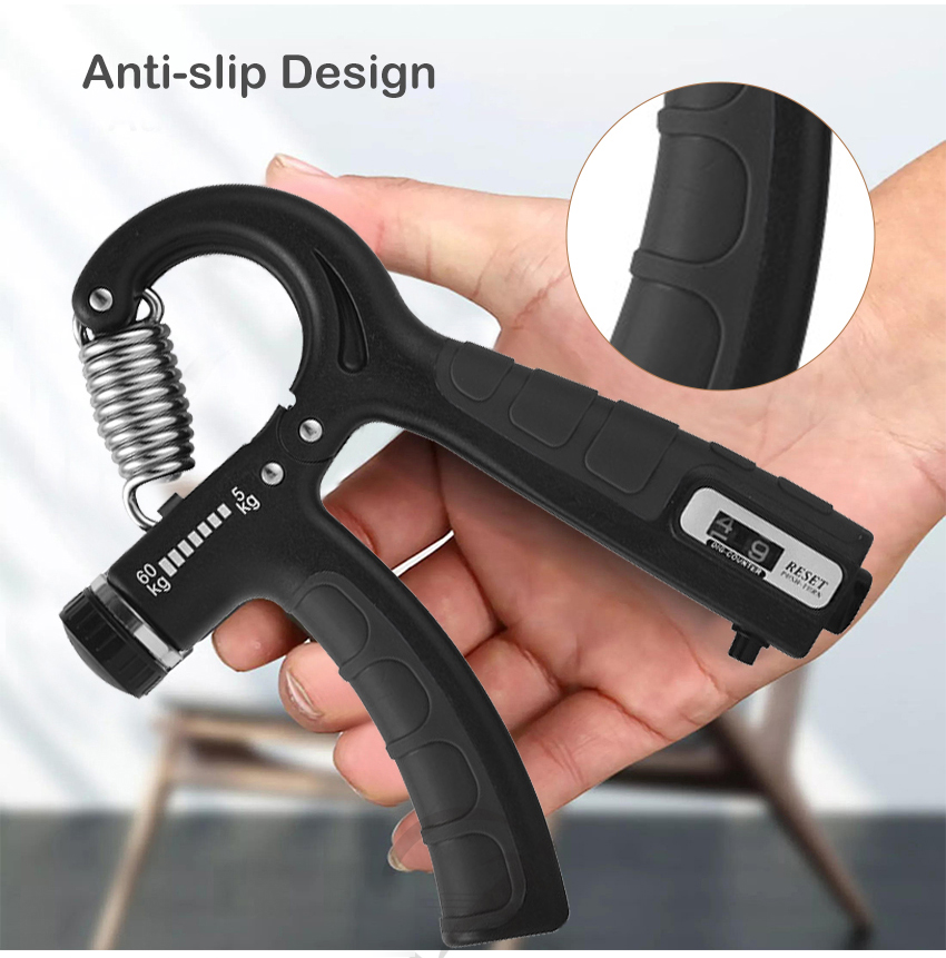 Adjustable Hand Grip Power Exerciser Forearm Wrist Strengthener Gripper With Counter