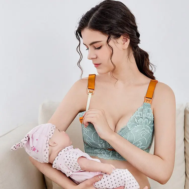 Maternity Thongs Adjustable Bra Maternity Pregnant Women's Breastfeeding  Underwear Postpartum Clothes (Blue, 85)