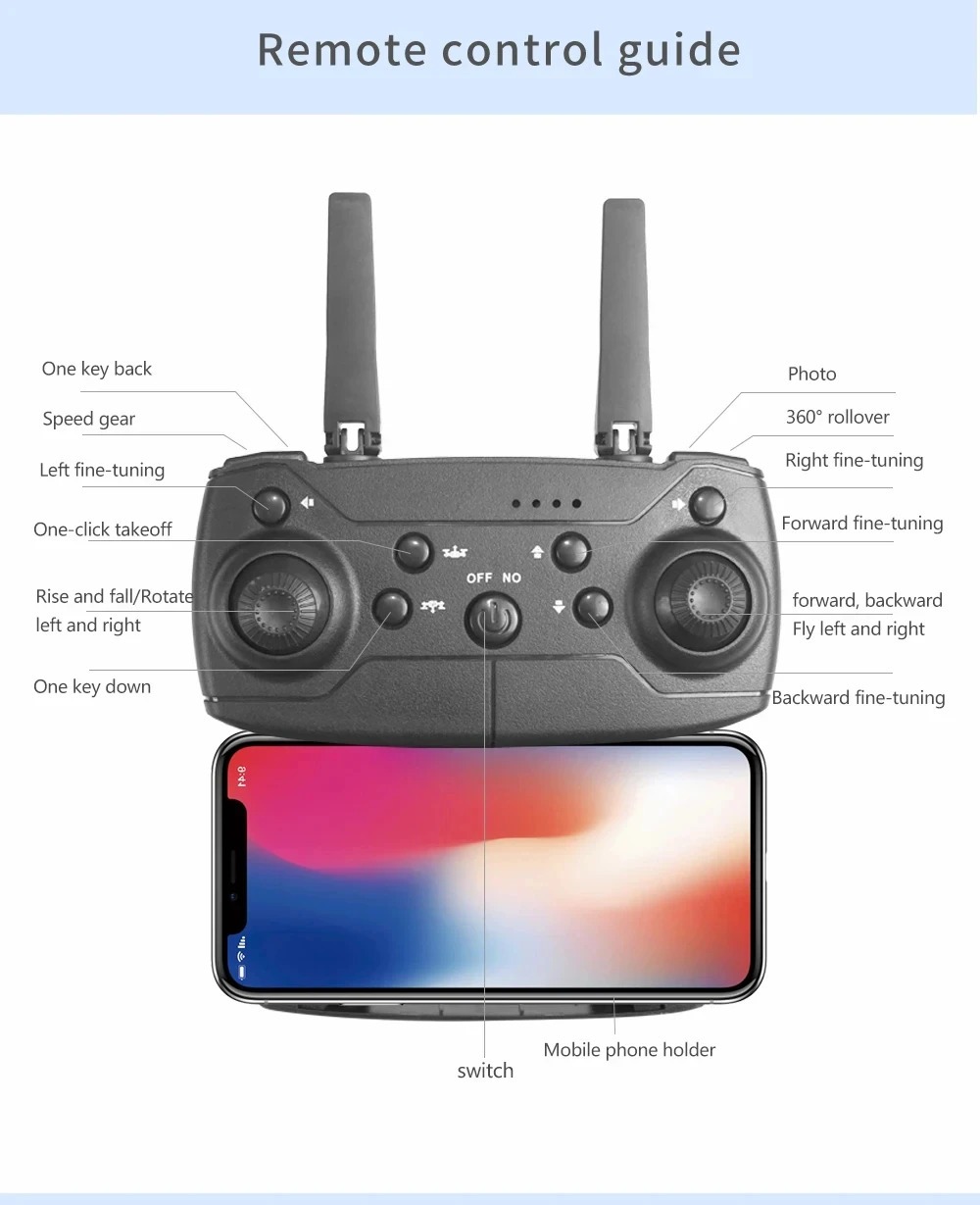 E88 Pro New WIFI Drone | Wide Angle Optical Flow | Obstacle Avoidance Quadcopter Gifts Foldable Drone with WIFI Transmission FPV Drone | Mid range Drone Camera in Low Price