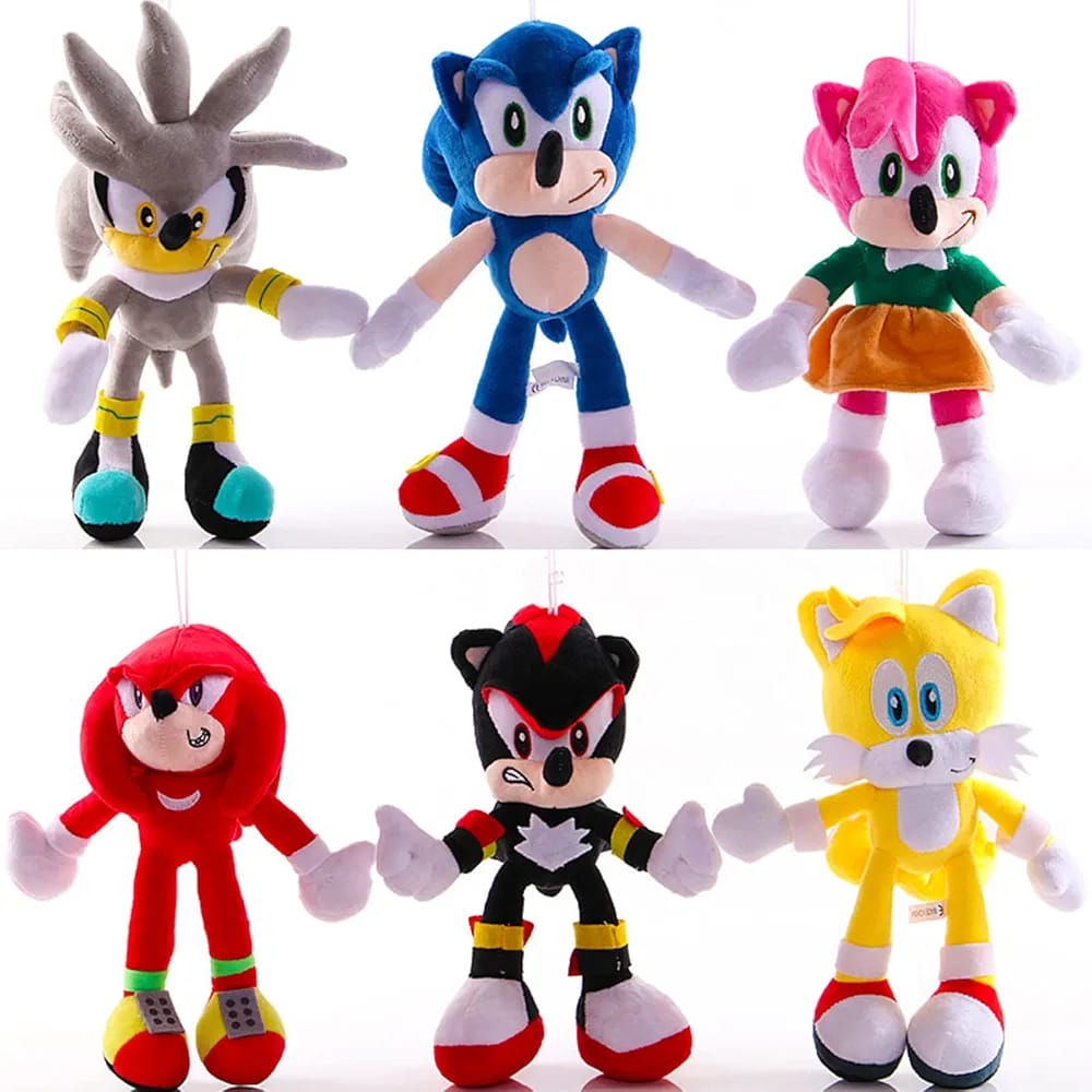 Sonic The Hedgehog Plush Toy 45cm Large Size – Soft Stuffed Cartoon Character Doll | Sonic, Tails, Knuckles, Shadow, Amy Rose, Silver | Kids Gift Toy