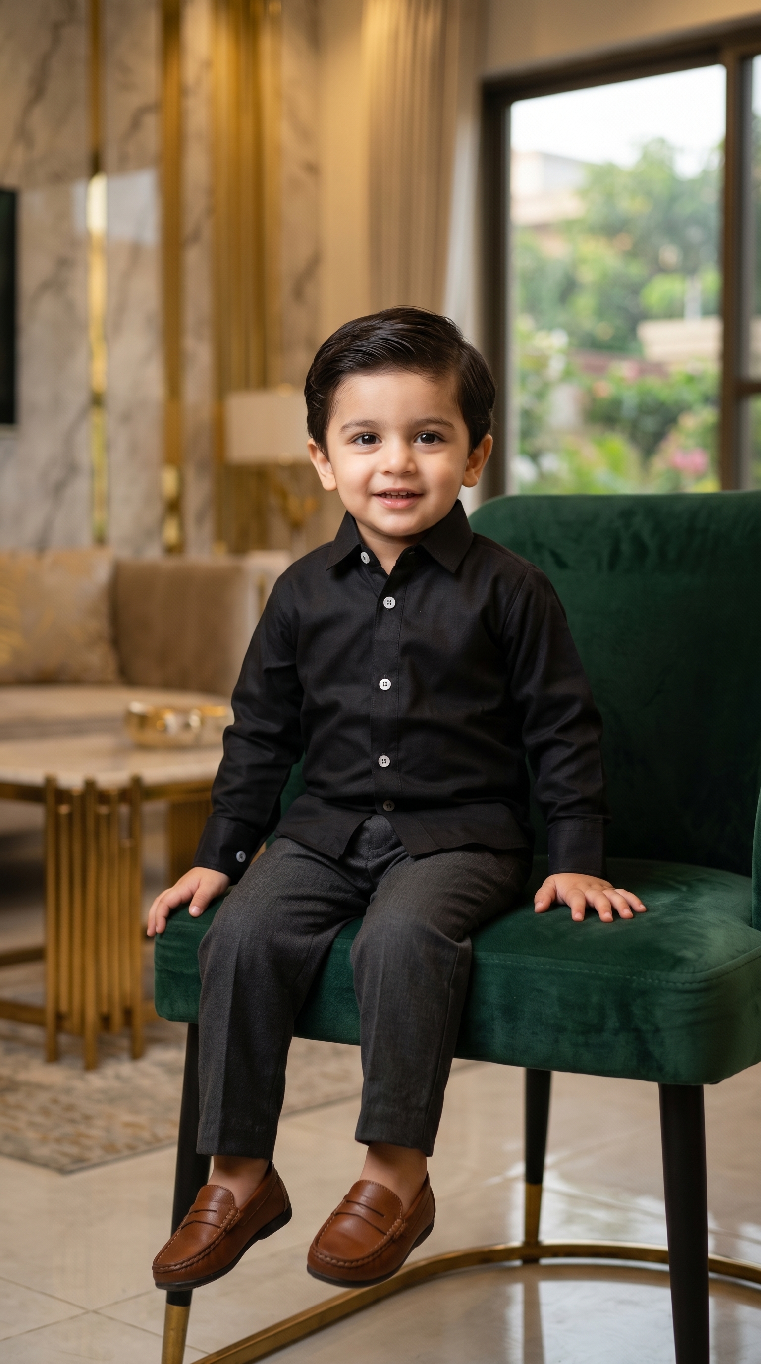 Boys Black Formal Shirt | Birthday Wedding Party School Wear | Kids Dress Shirt | Size 1 to 10 Year