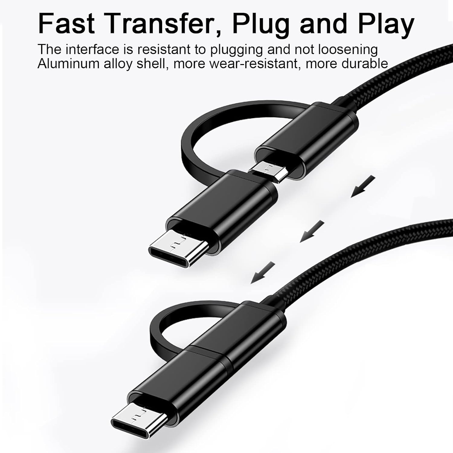2-in-1 USB C/Micro to USB Adapter, OTG Adapter Cable