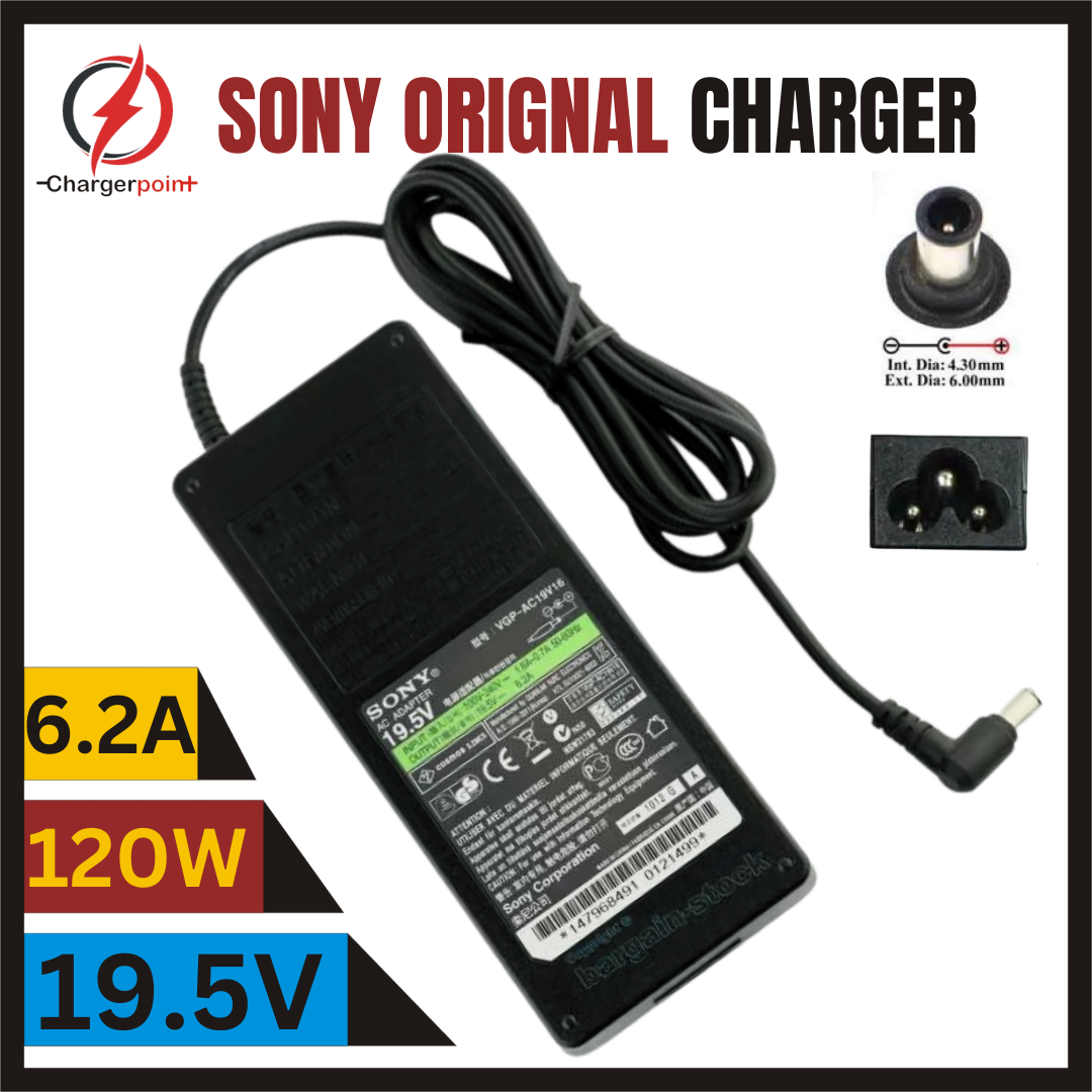 Notebook Computer Sony Charge SONY 19.5V 6.2A 120W Laptop AC Power Charger | Daraz.pk