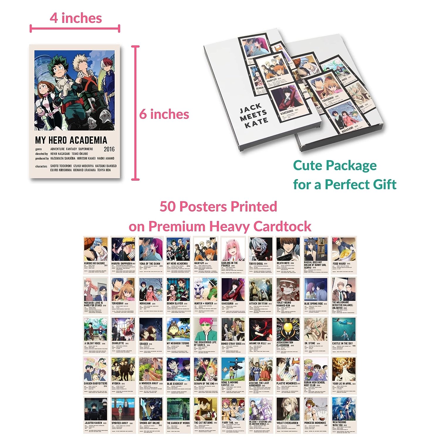 Pack of 20 Polaroid Film Posters 4x6 Inch Glossy Customizable Movie TV Show Wall Collage Decor