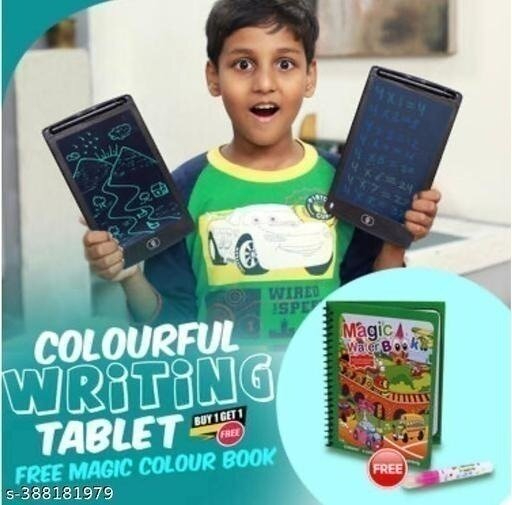 Combo of Digital Writing Pad with Waterbook | Smooth Writing Experience Similar to Paper | Wireless Connectivity for Convenient Usage | User-Friendly and Easy to Operate Children's Magic Water Book | Water Coloring Book for Kids | Reusable Water-Reveal Ac
