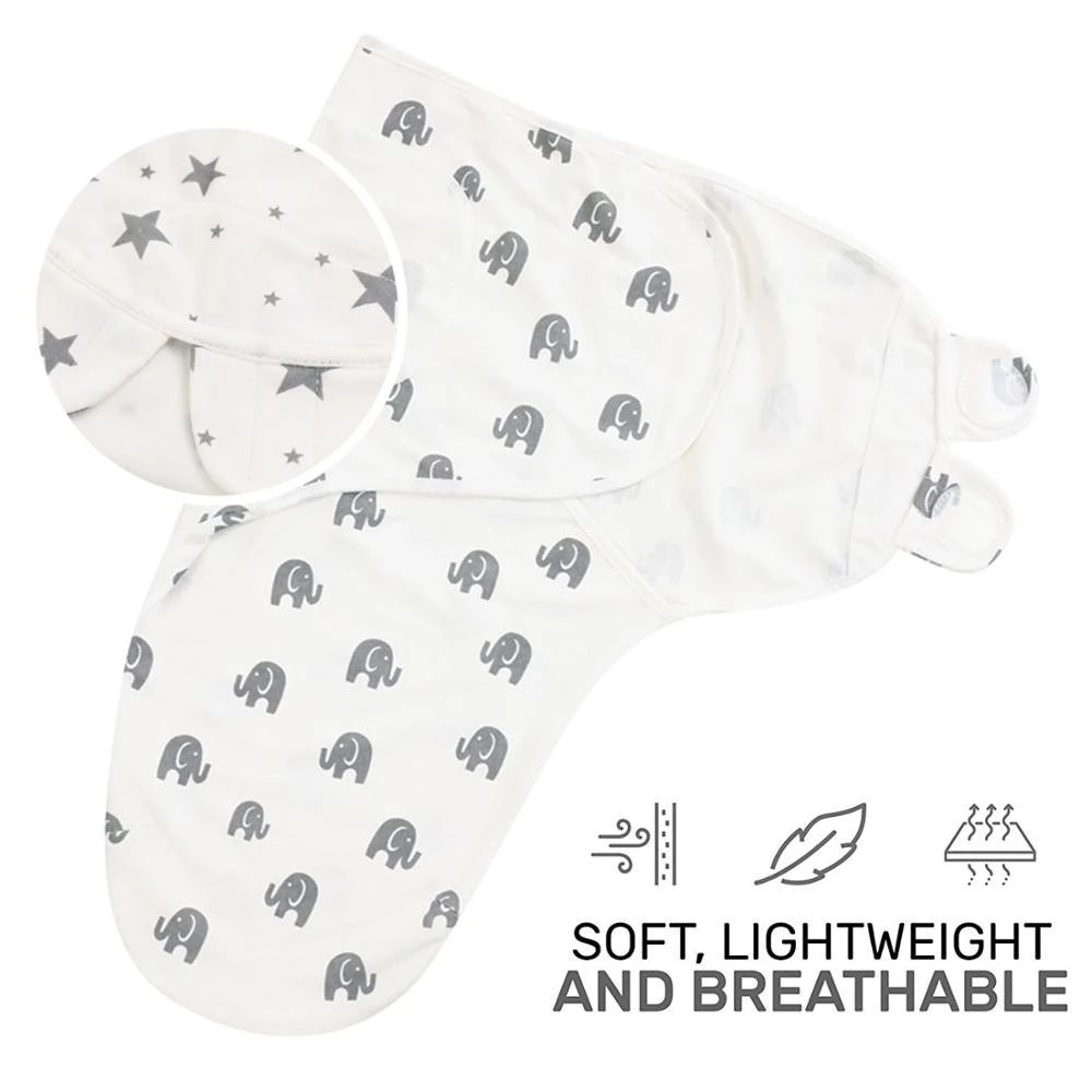 AA Mother and Baby Infant Baby Swaddle Blanket Adjustable Infant Wrap Baby Blanket - Multicolor - MultiPrint