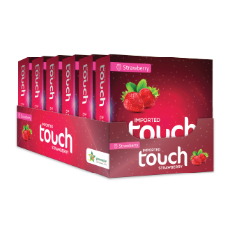 Touch Strawberry Flavored Condom Tray - Pack of 3 - 18 Pieces (6 x 3's)
