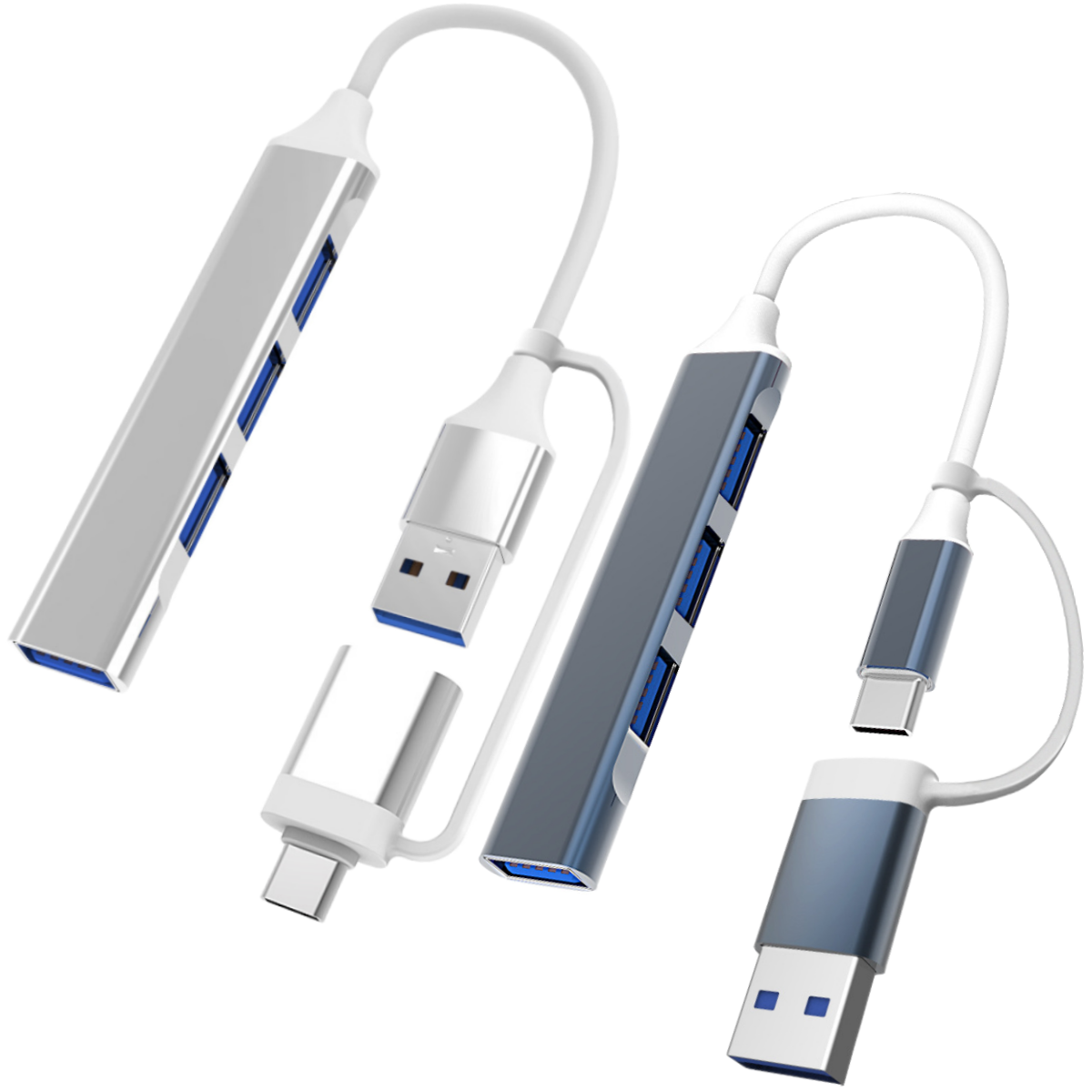 2 in 1 Type C + USB HUB Dock 3.0 Type-C 4 Ports USB 3.0 2.0 Hub Multi-port USB Splitter Expander OTG Adapter