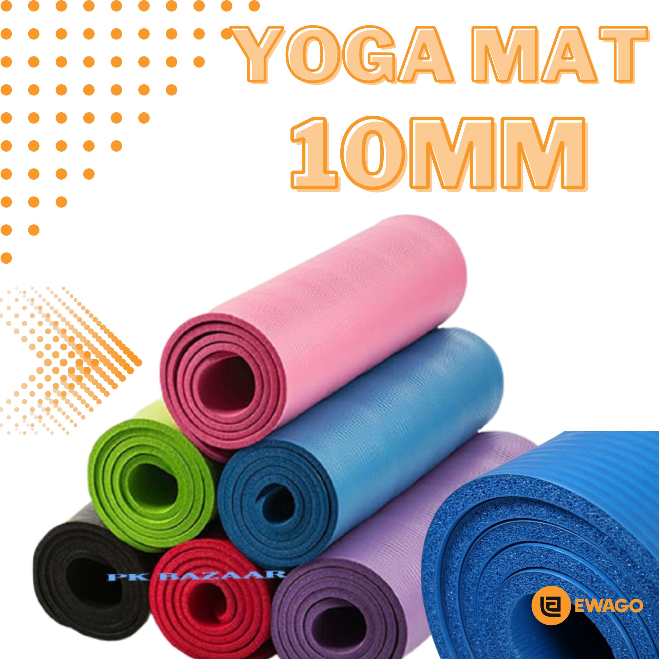 Premium Quality Yoga mat  10mm, Lightweight yoga mat, Durable yoga mat, [With Free Shoulder Strap]  Thick yoga mat for joint support ,Yoga mat for home practice ,Anti Slip best Exercise Mat  for Men and Women,(72 L*24 W inch)